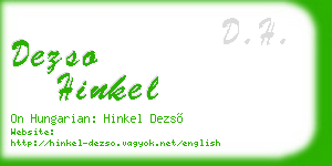 dezso hinkel business card